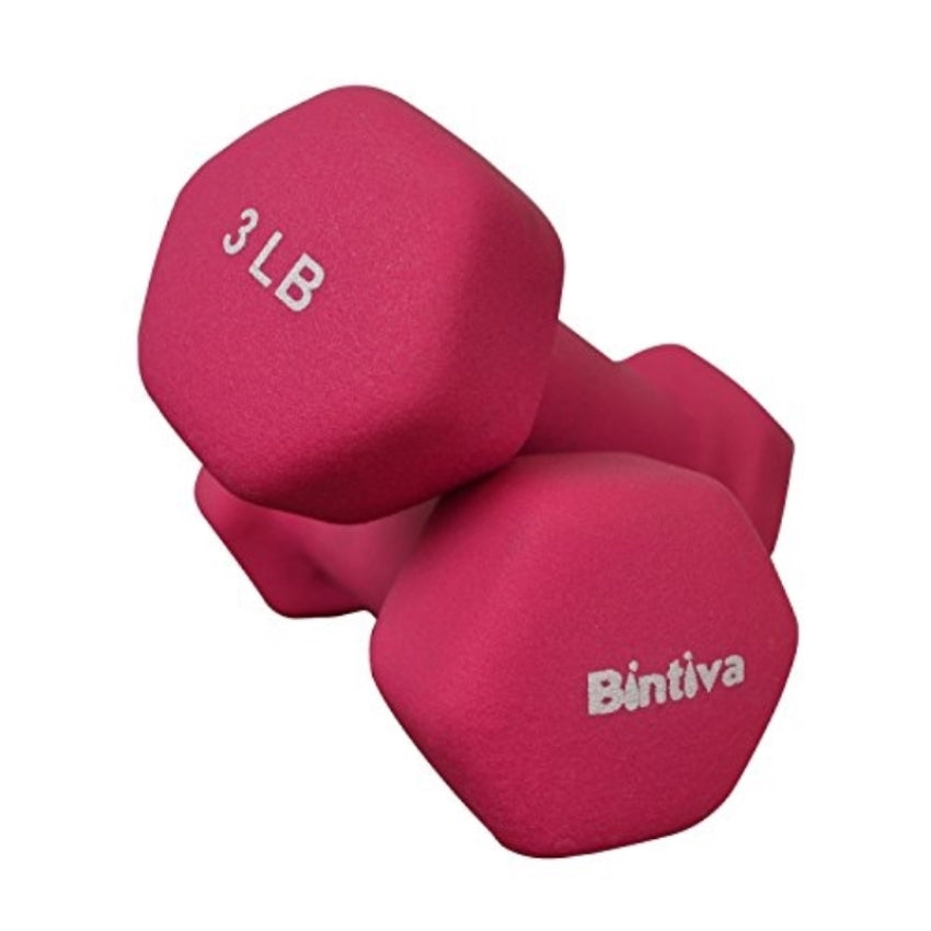 Bintiva Neoprene Hexagon shaped dumbbells - 2 lbs