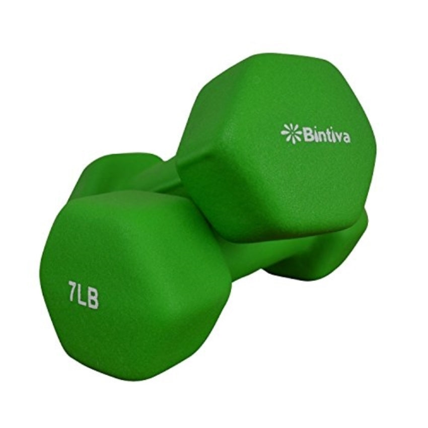 Bintiva Neoprene Hexagon shaped dumbbells - 2 lbs