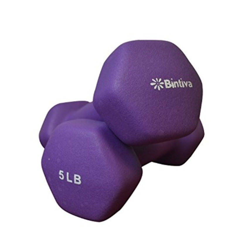 Bintiva Neoprene Hexagon shaped dumbbells - 2 lbs