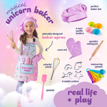 Unicorn baking dress up toy set