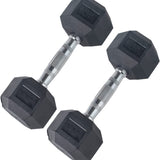 Rubber Coated Hexagon Dumbbells - Set of 2 - 8lb