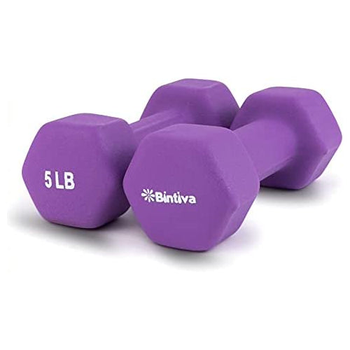 Bintiva Neoprene Hexagon shaped dumbbells - 2 lbs