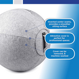 Luxurious Covered 65cm Stability Ball - For Ergonomic Seating, Therapy, and Exercise
