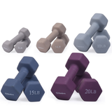Neoprene Hexagon shaped dumbbells - Earth Tones