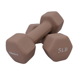 Neoprene Hexagon shaped dumbbells - Earth Tones