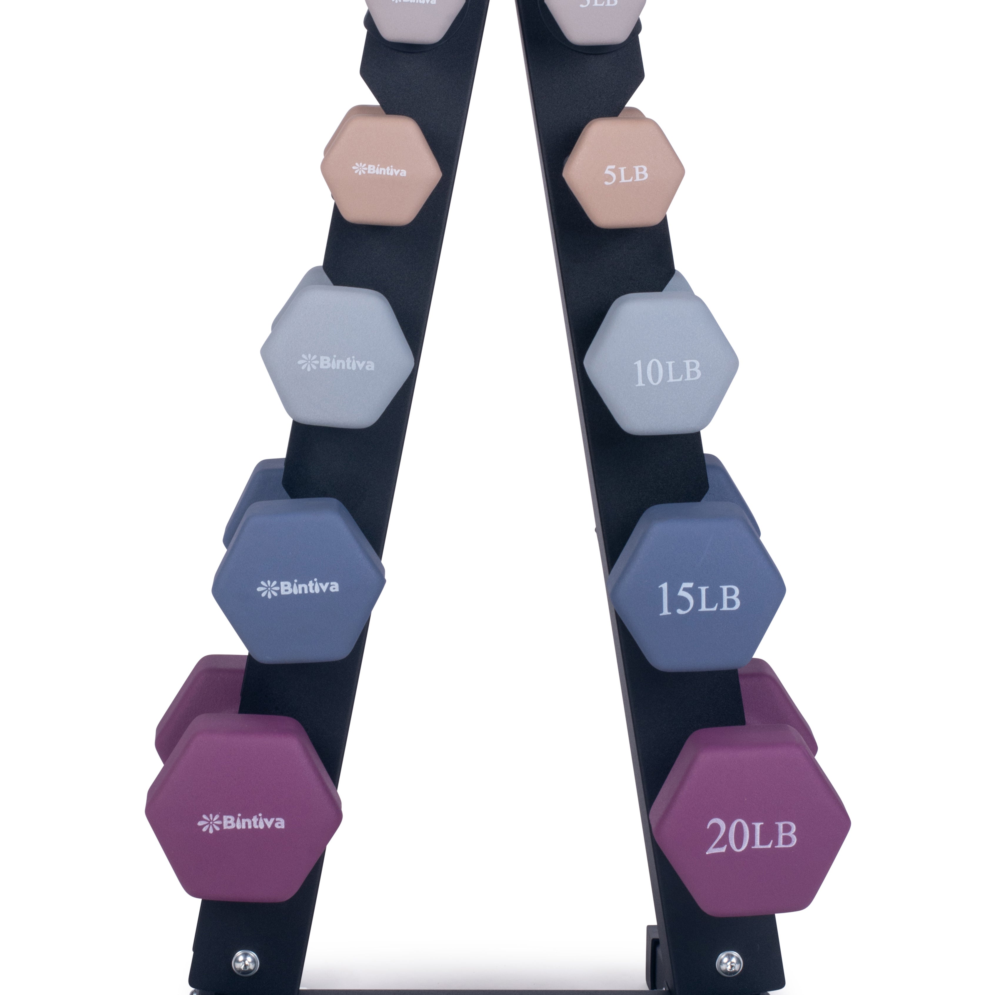 Neoprene Hexagon shaped dumbbells - Earth Tones