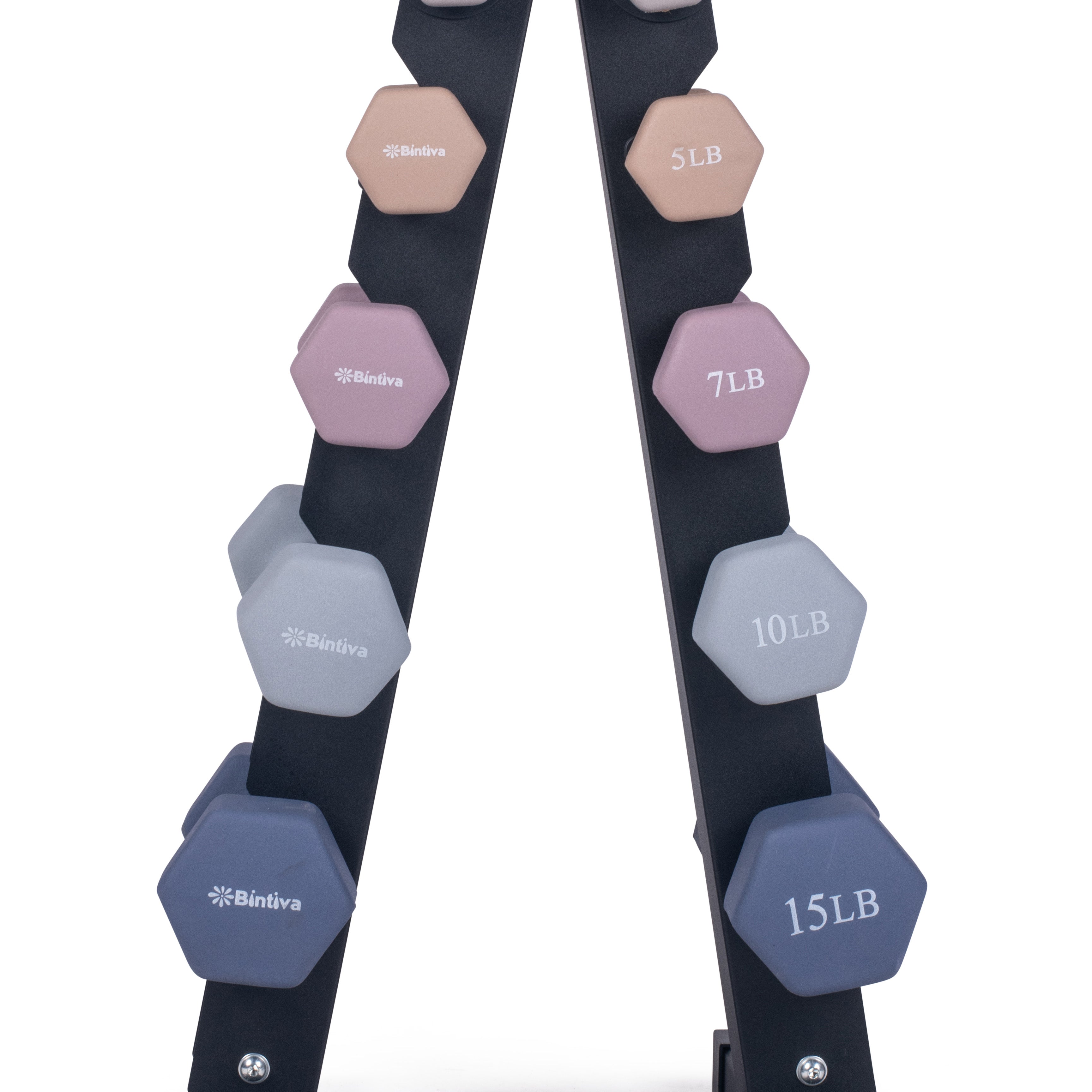Neoprene Hexagon shaped dumbbells - Earth Tones