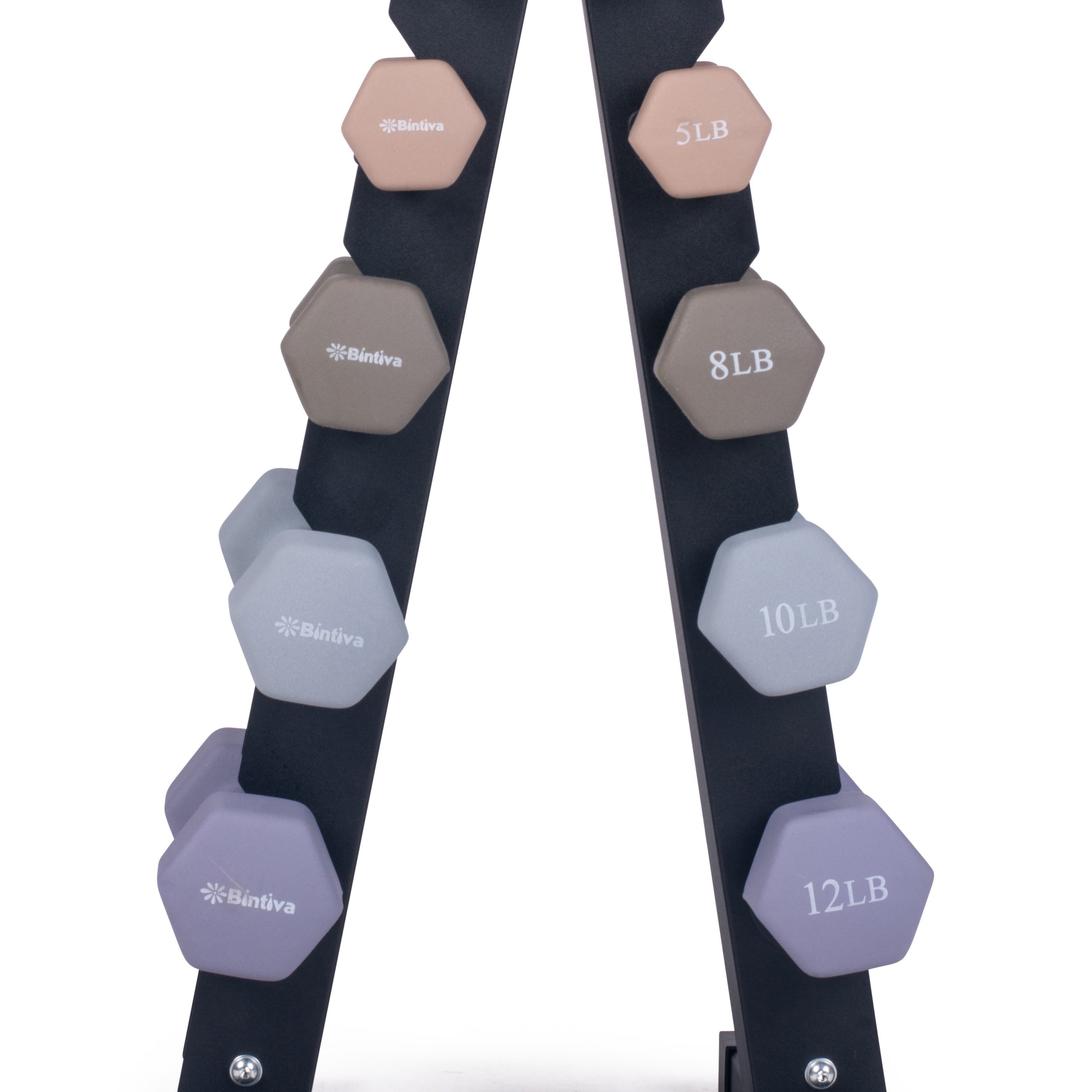 Neoprene Hexagon shaped dumbbells - Earth Tones