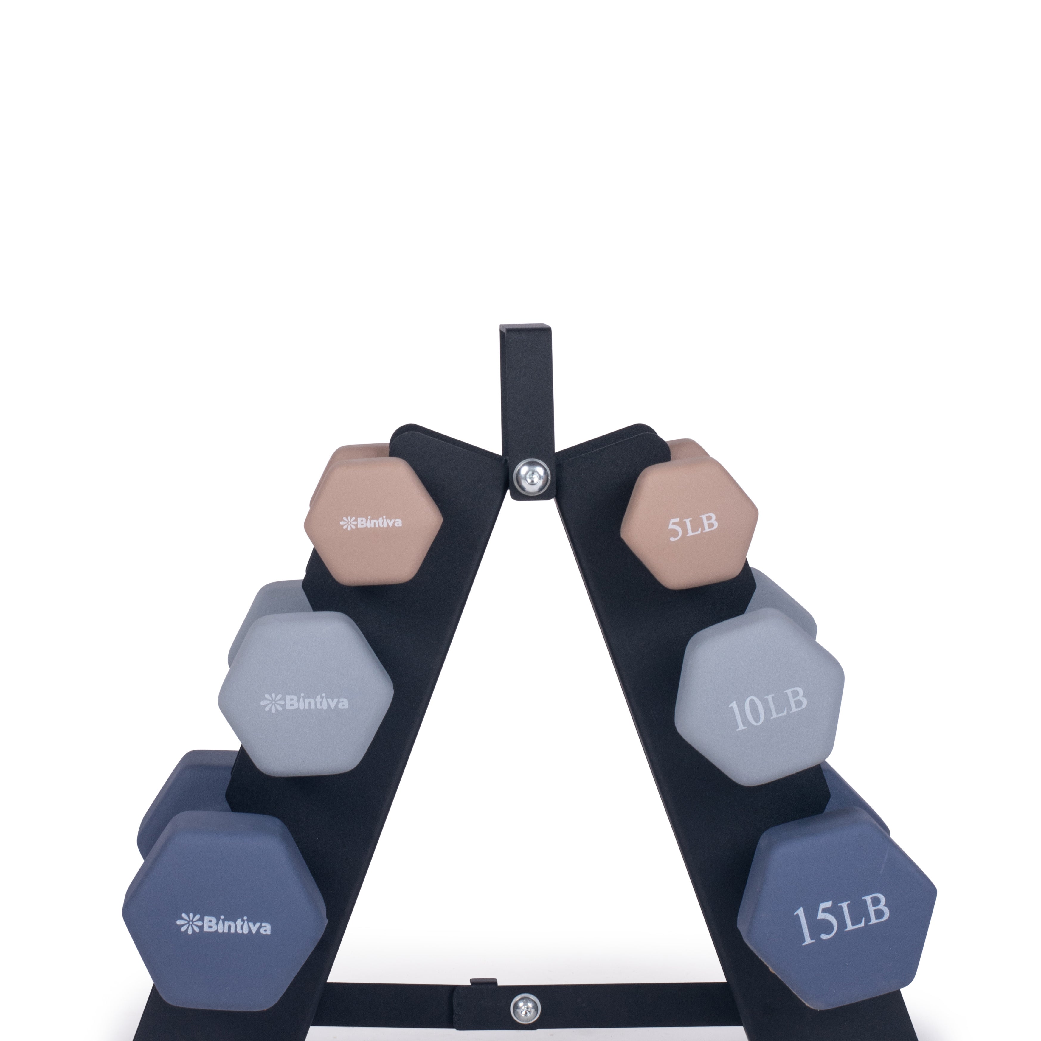 Neoprene Hexagon shaped dumbbells - Earth Tones