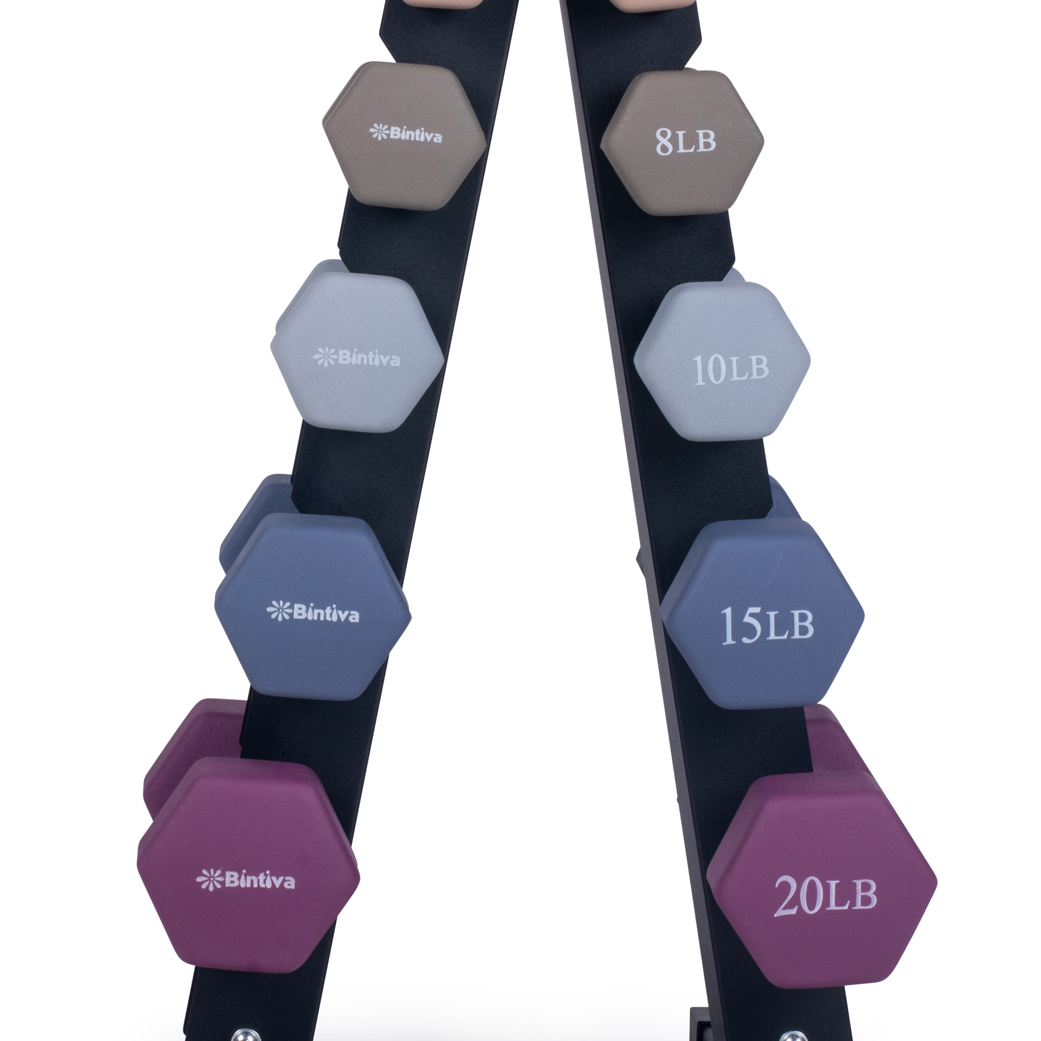 Neoprene Hexagon shaped dumbbells - Earth Tones