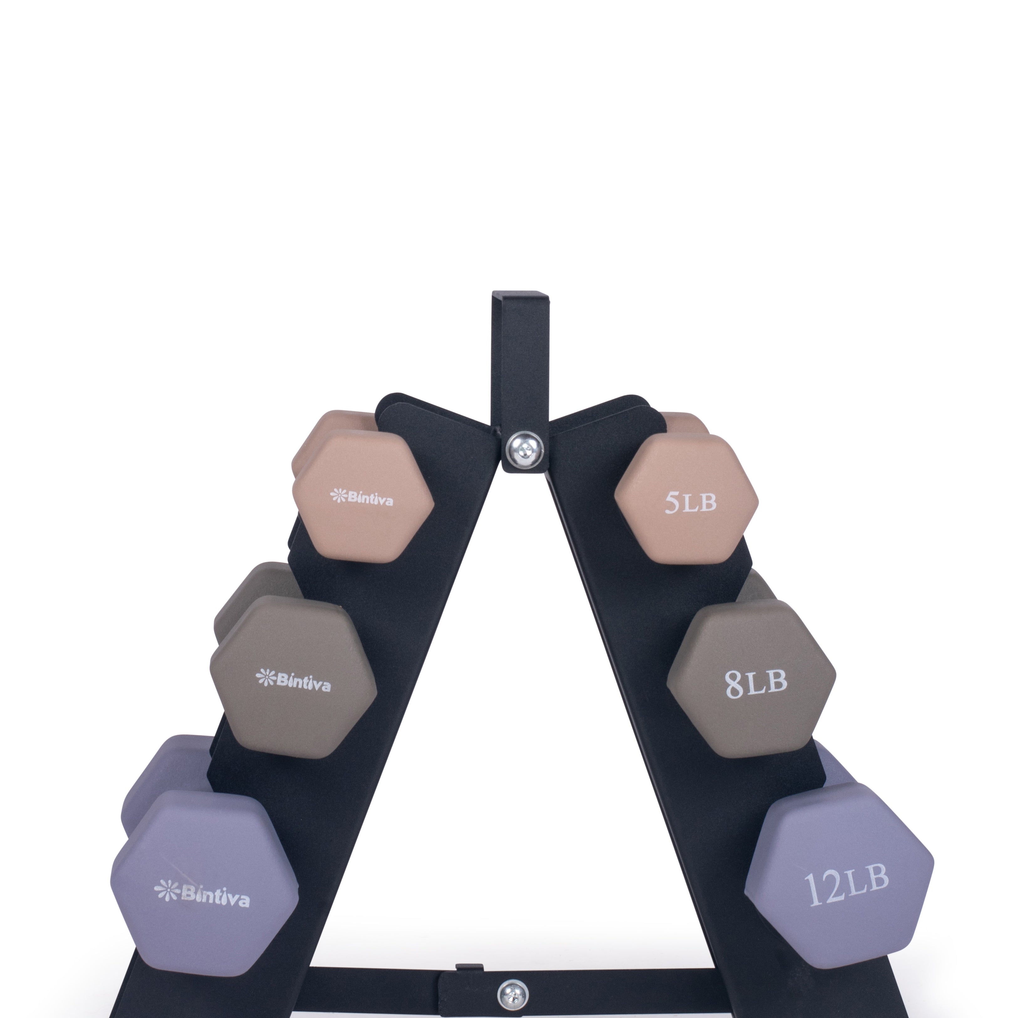 Neoprene Hexagon shaped dumbbells - Earth Tones