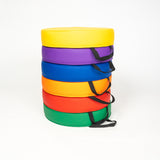 Set of 6 Round Vinyl Floor Cushions