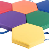 Set of 6 Hexagon Vinyl Floor Cushions