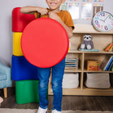 Set of 6 Round Vinyl Floor Cushions
