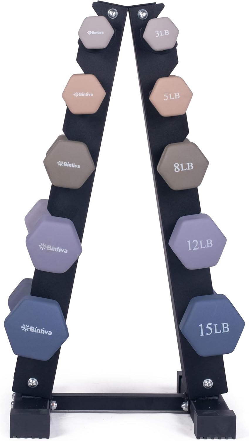 Neoprene Hexagon shaped dumbbells - Earth Tones