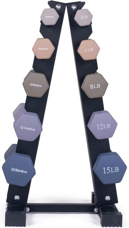 Neoprene Hexagon shaped dumbbells - Earth Tones