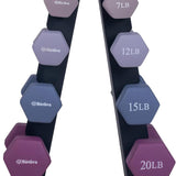 Neoprene Hexagon shaped dumbbells - Earth Tones