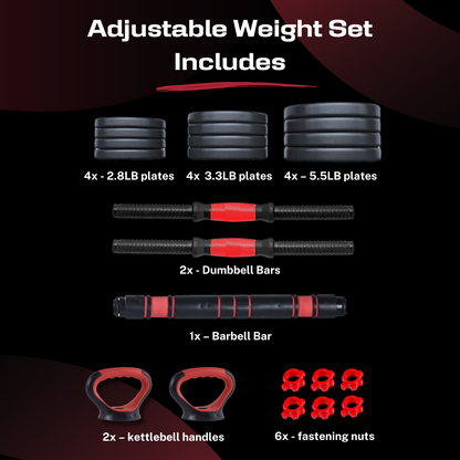 SIX-IN-ONE ADJUSTABLE WEIGHT SET