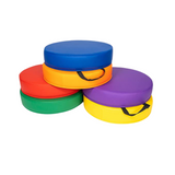 Set of 6 Round Vinyl Floor Cushions