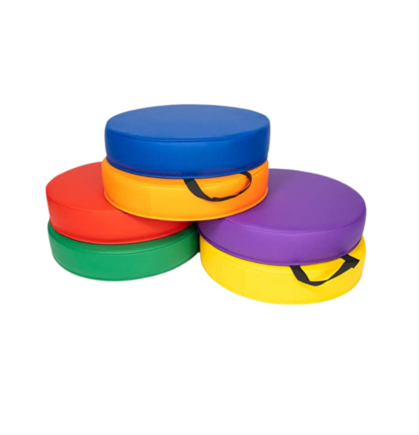 Set of 6 Round Vinyl Floor Cushions