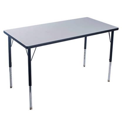 Activity Table 24 x 48 (60x120cm) Gray Edge - Gray Legs Adjusts 15 - 24