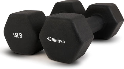 Bintiva Neoprene Hexagon shaped dumbbells - 2 lbs