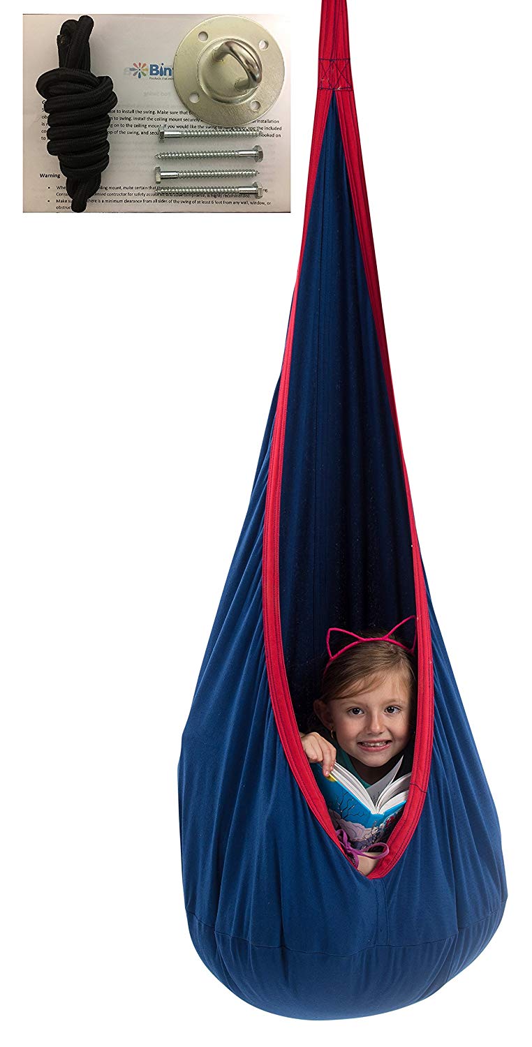 Children's Pod Swing - Indoor Sensory Swing Includes All Hardware for Hanging